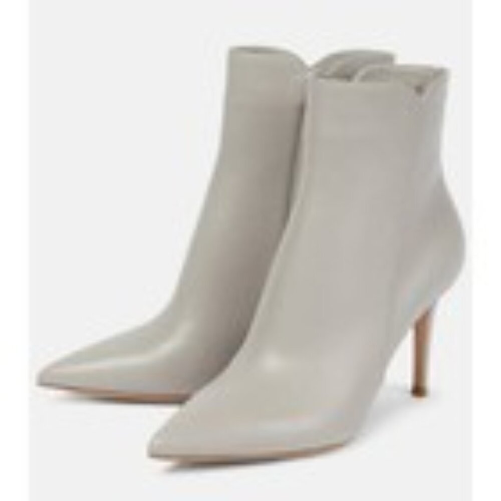 Gianvito Rossi Levy 85mm Ankle Boots in Gray Shadow 37.5 size 6.5